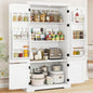 Tall Kitchen Cupboard, 4-Door Pantry Cabinet with Adjustable Shelves