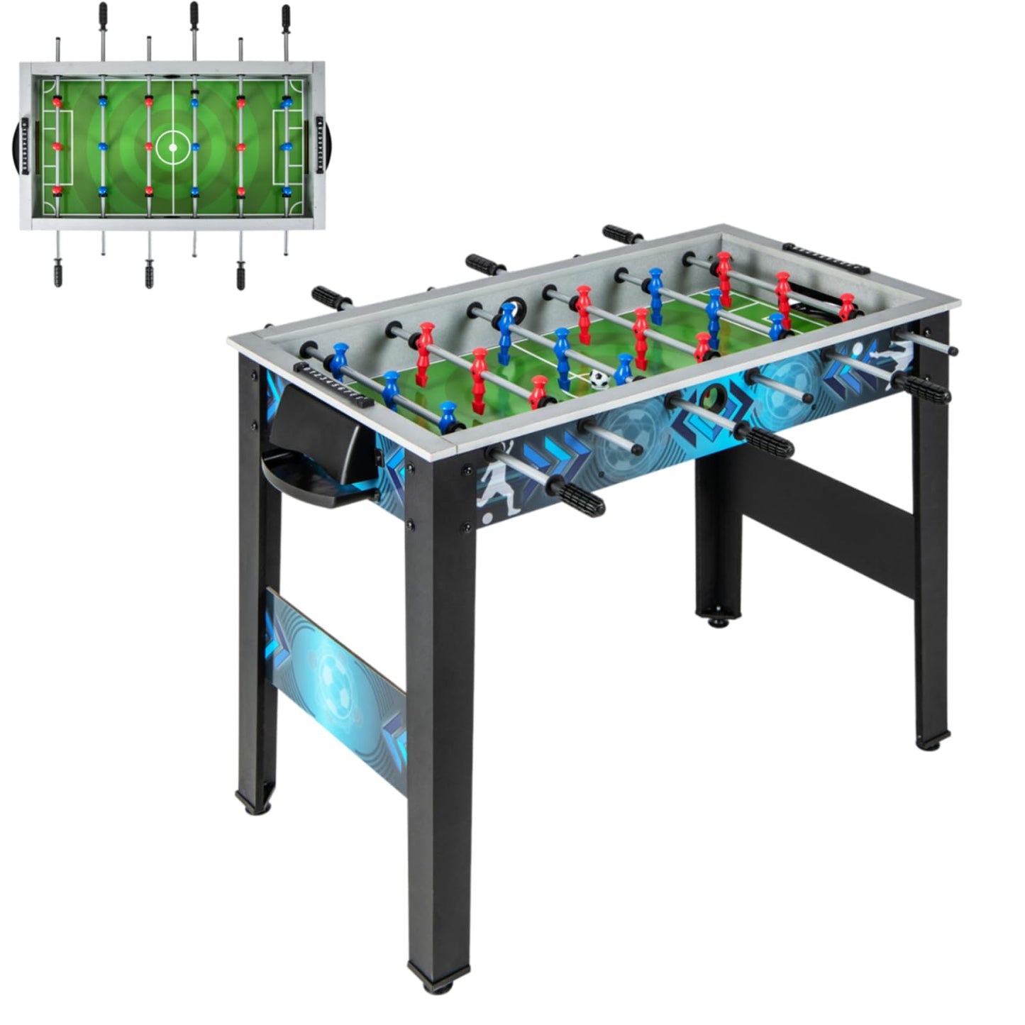 Soccer Table Game with 2 Footballs and Smooth Handle