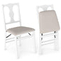 Set of 2 Folding Dining Chairs with Soft Padded Seat and Smooth Solid Backrest