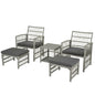 5-Piece Garden Rattan Furniture Set with Cushions
