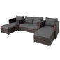 5 Pieces Outdoor Rattan Patio Furniture Set with Removable Cushions