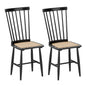 Windsor Dining Chair Set of 2 with Spindle Back and PE Rattan Seat for Kitchen