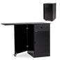 Folding Dining Table for 4-6 with Drawer & Cabinet on Wheel