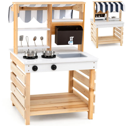 Outdoor Mud Kitchen for Kids with Removable Sink