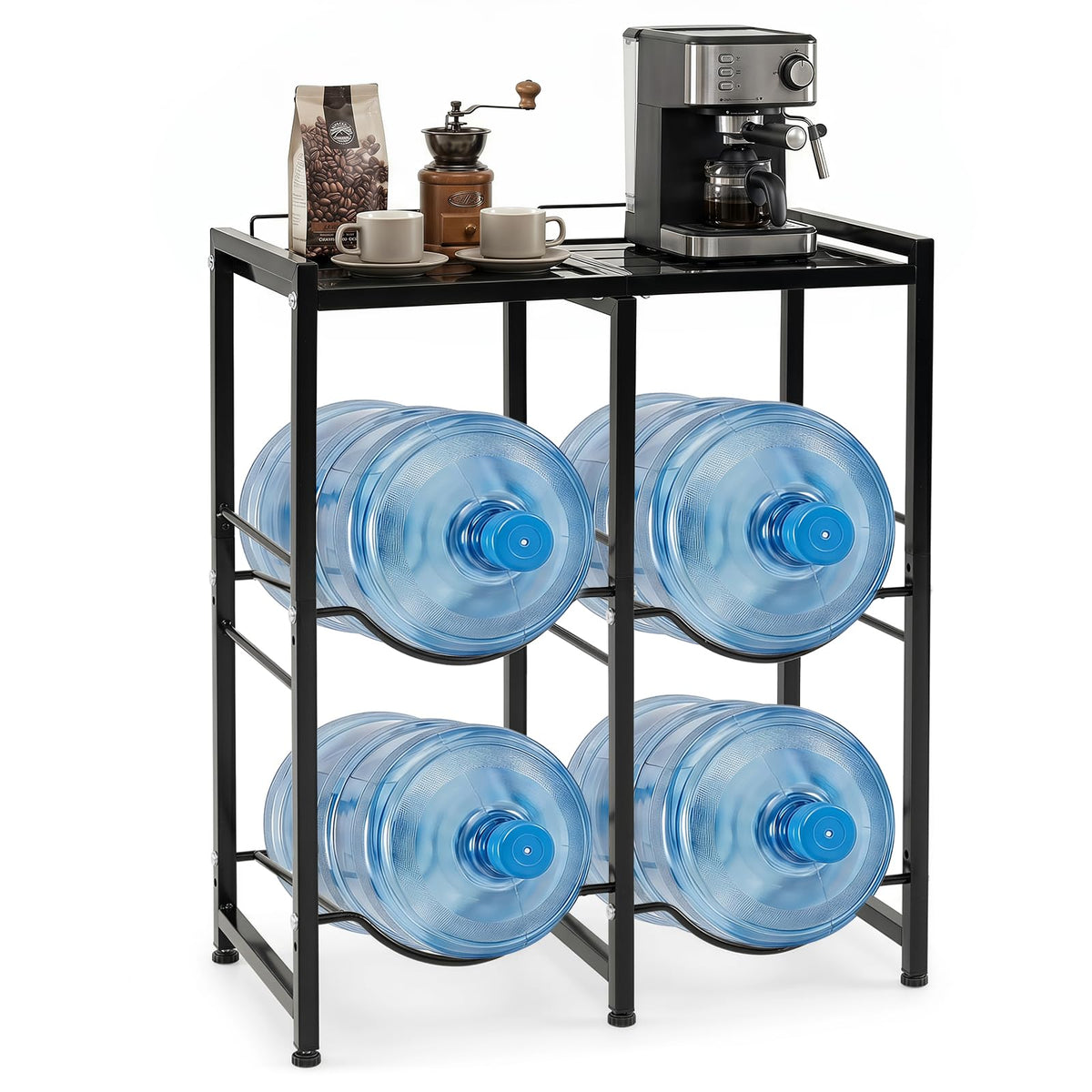 18.9 L Water Jug Holder for 4 Bottles Heavy-duty Water Jug Rack with Top Shelf
