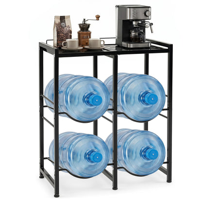 18.9 L Water Jug Holder for 4 Bottles Heavy-duty Water Jug Rack with Top Shelf