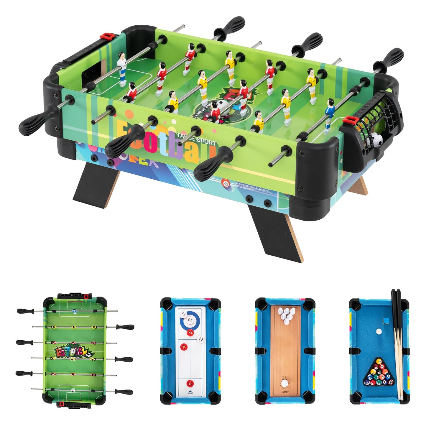 4 in 1 Combo Game Table Set, Wooden Kids Gameplay Tabletop