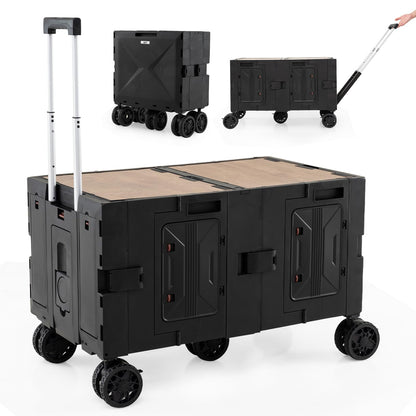 Collapsible Wagon Cart Foldable Utility Cart with Telescoping Handle