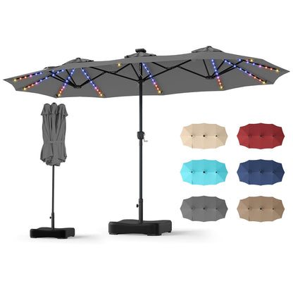 4m Double Sided Garden Parasol, Extra Large Outdoor Sun Umbrella