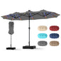 4m Double Sided Garden Parasol, Extra Large Outdoor Sun Umbrella