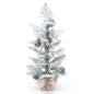 90CM/3FT Artificial Mini Christmas Tree, Snow Flocked Pre-Decorated Tabletop Xmas Tree