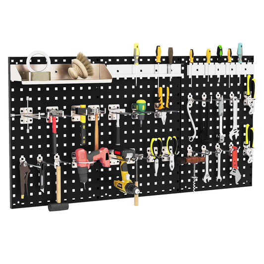 Wall-Mounted Pegboard Tool Organizing Kit with 28 PCS Hanging Accessories