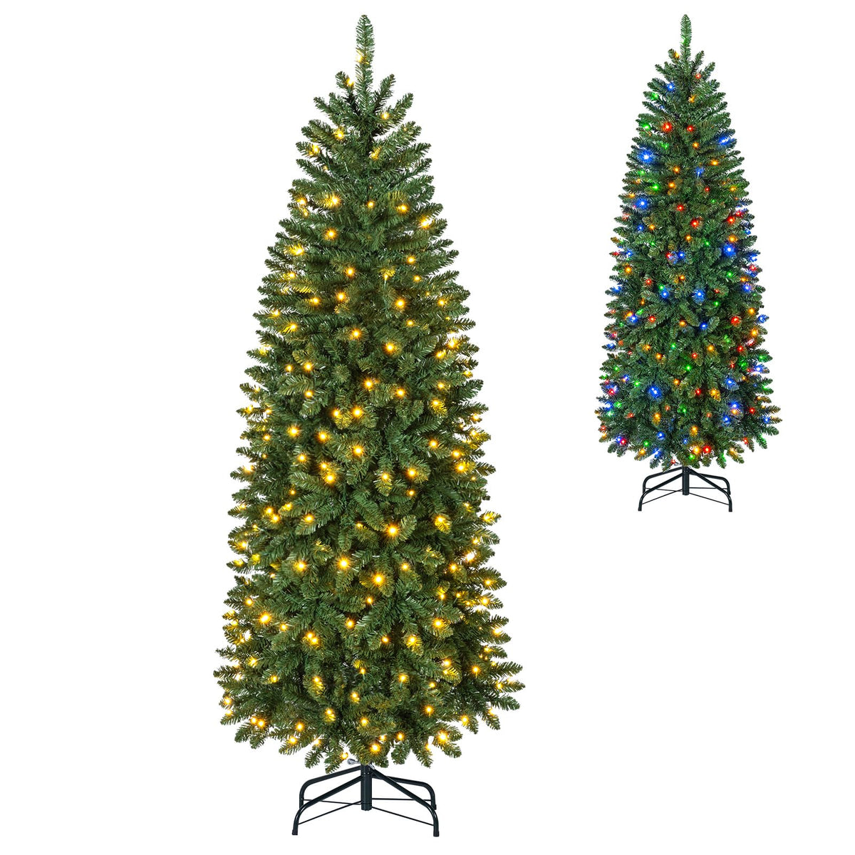 5/6/7FT Pre-lit Christmas Tree, Hinged Xmas Tree