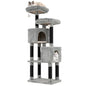 Cat Tree, 156cm Tall Multi-Layer Cats Tower with 2 Perch Beds