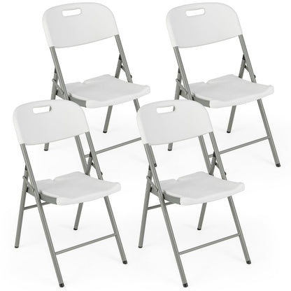 HDPE Portable Dining Chairs Set of 4 with Contoured Seat