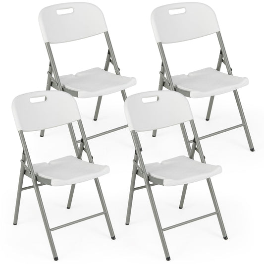 HDPE Portable Dining Chairs Set of 4 with Contoured Seat