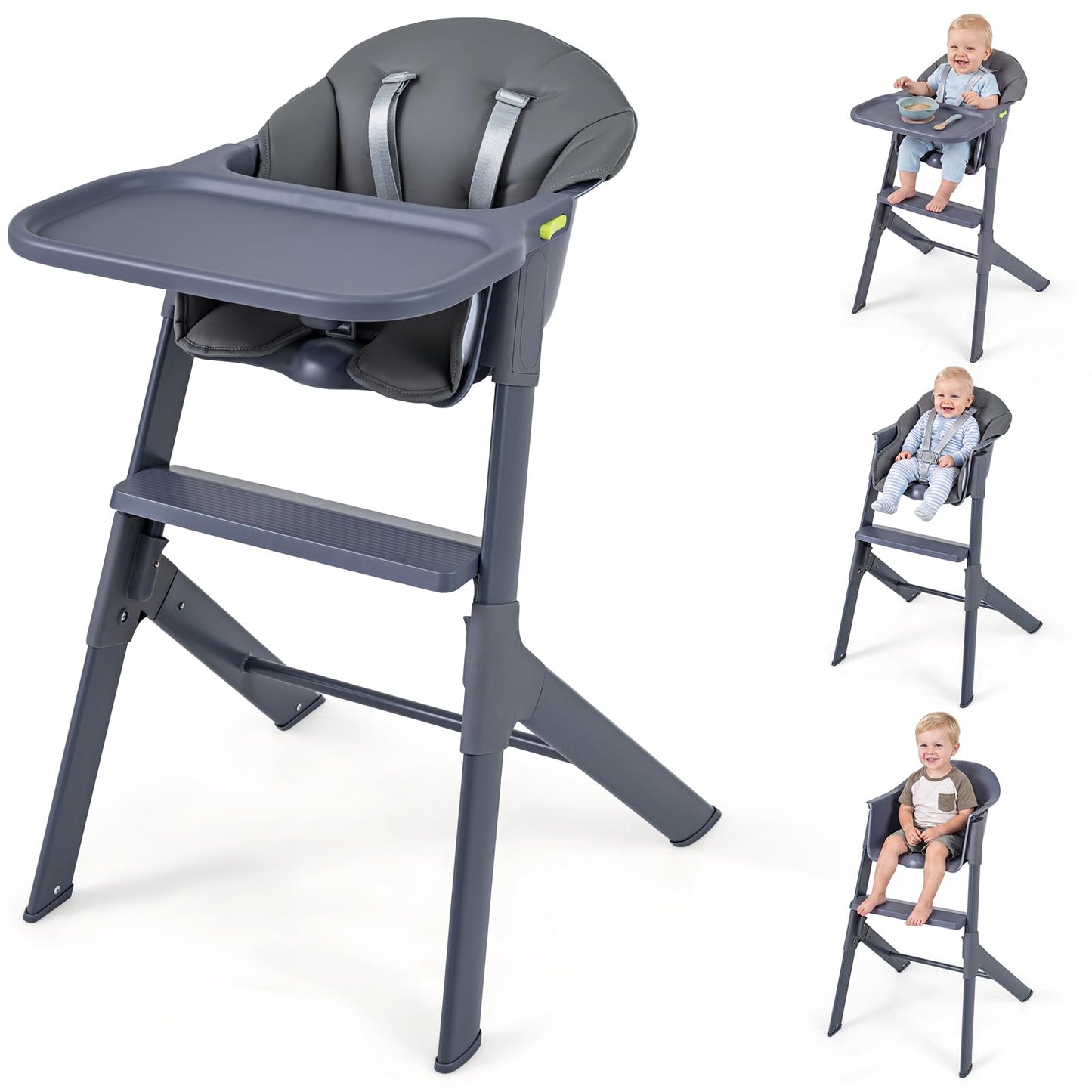 Baby High Chair, 3-in-1 Toddler Highchair with Adjustable Tray