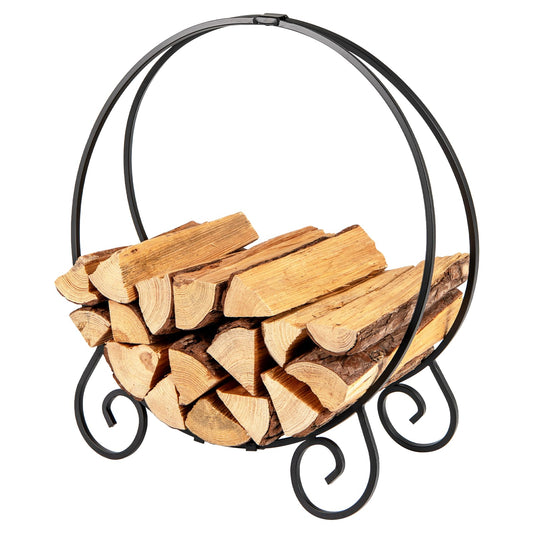 59 cm Firewood Rack Collapsible Log Hoop for Indoor Outdoor