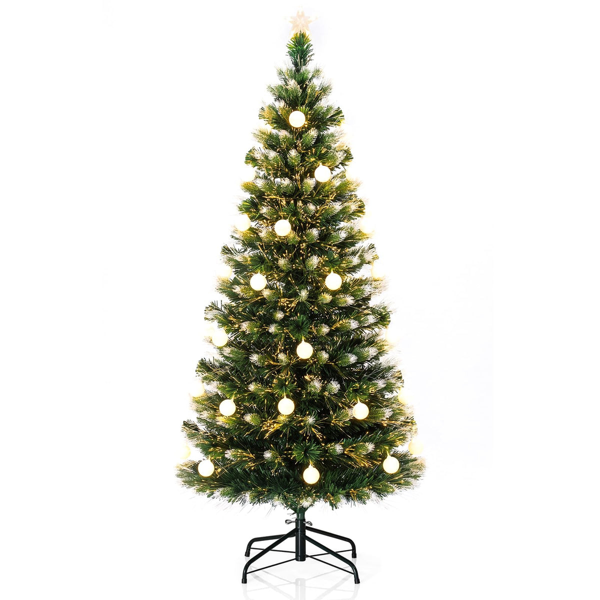 5FT Fiber Optic Christmas Tree, Pre-lit Artificial Xmas Tree
