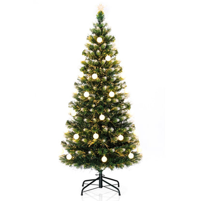 5FT Fiber Optic Christmas Tree, Pre-lit Artificial Xmas Tree