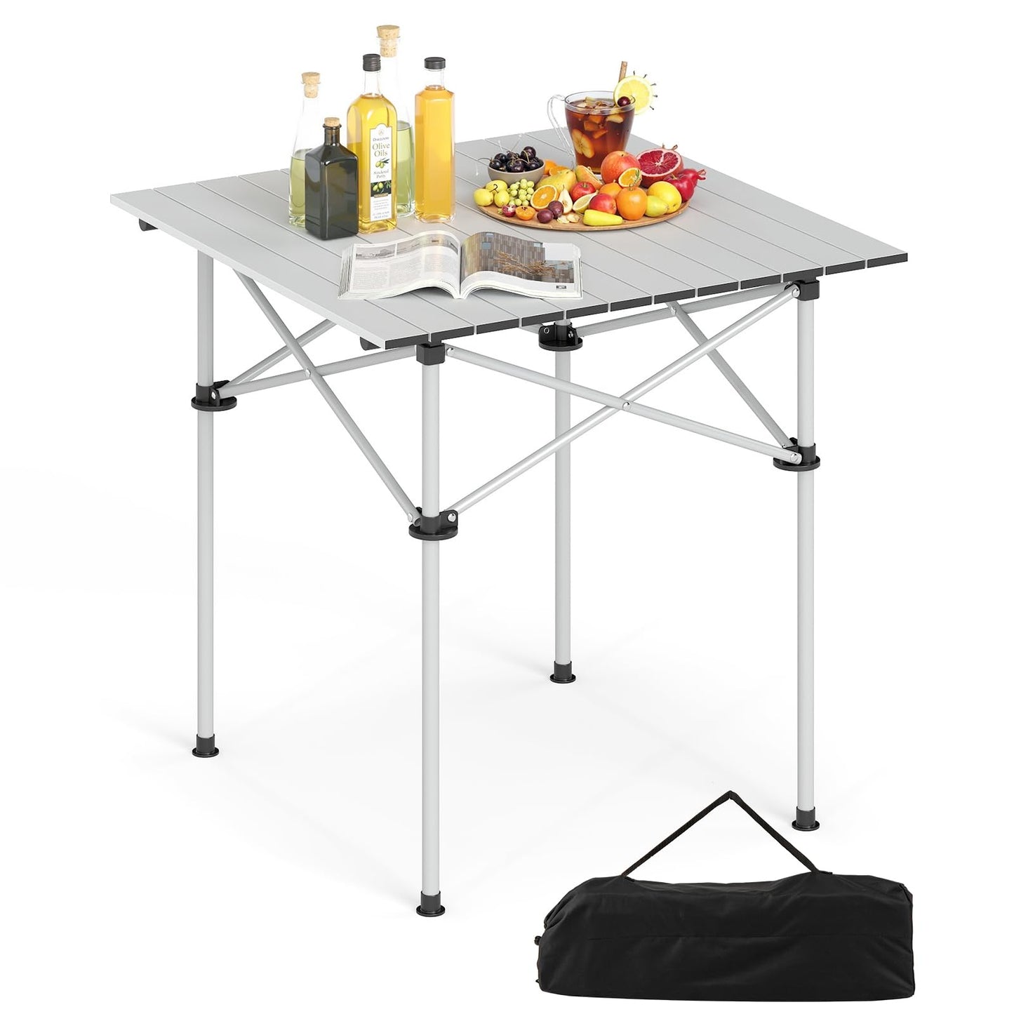Folding Roll-up Aluminium Camping Table for 4