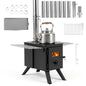 Hot Tent Stove, Camping Tent Stove (Black, 61 x 47 x 257cm) | Stainless Steel Wood Burning Stove