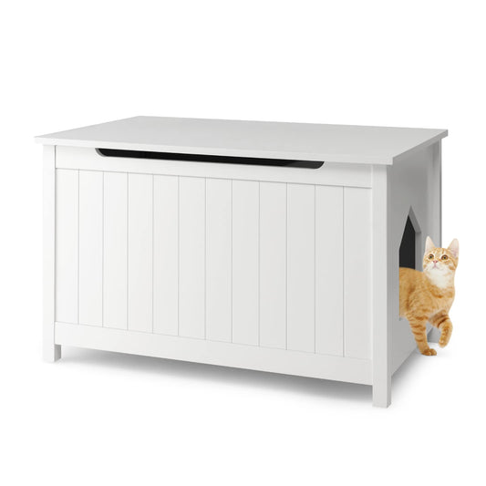 Wooden Cat Litter Box Enclosure with Top Opening