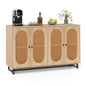126cm Sideboard Buffet Cabinet with 4 Doors and Adjustable Shelves
