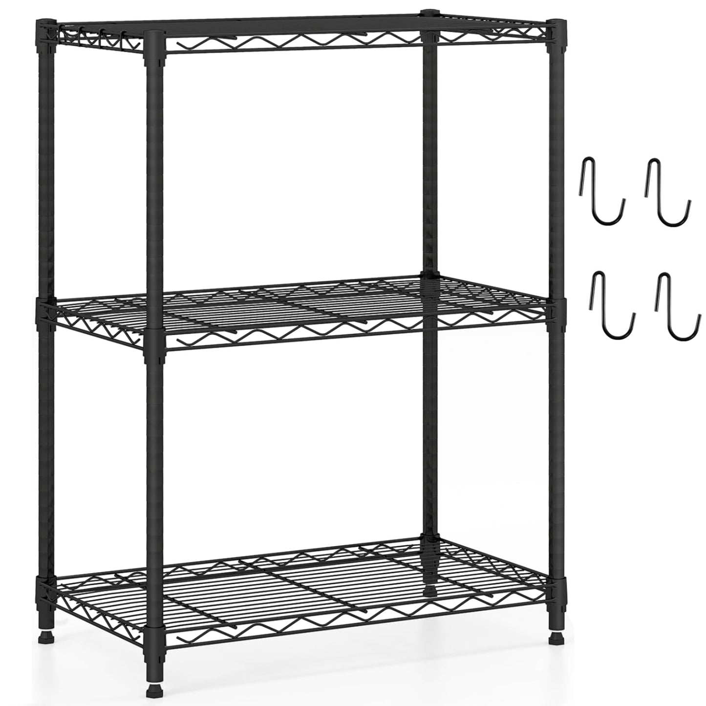 3/4/5/6-Tier Wire Shelving Unit Adjustable Metal Storage Shelves with V-shaped Shelving Rack