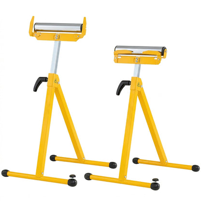 2-Pack Folding Roller Stands, 115KG Load Capacity Per Stand, 72-114cm Adjustable Height
