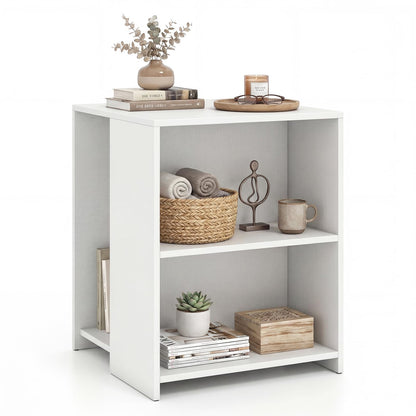 3-Tier Sofa Side Table, Square Nightstand End Table