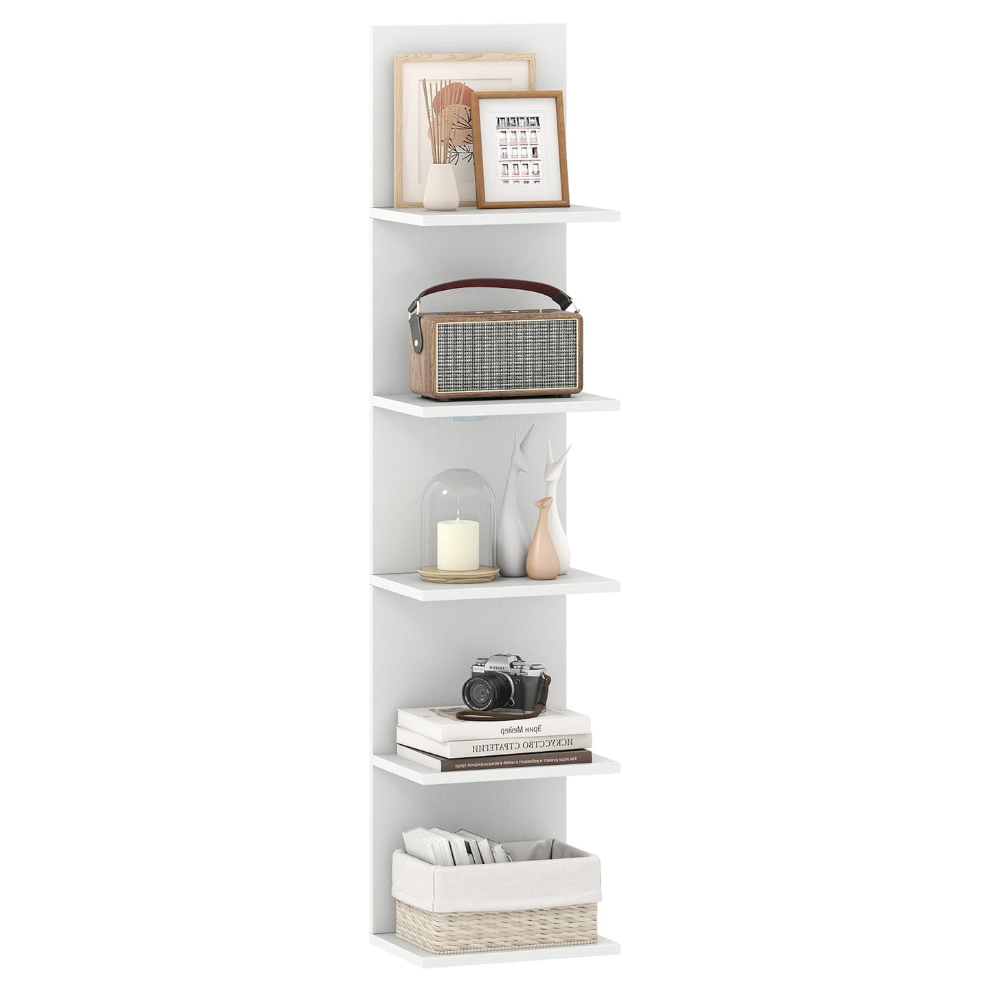 Wall Mounted Bookcase Shelving Unit, Wooden Storage Bookshelf