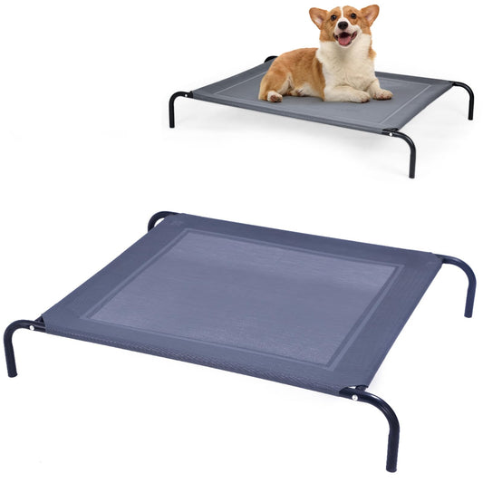 Portable Raised Dog Bed with Waterproof and Breathable Mat & Anti-Slip Foot Pads