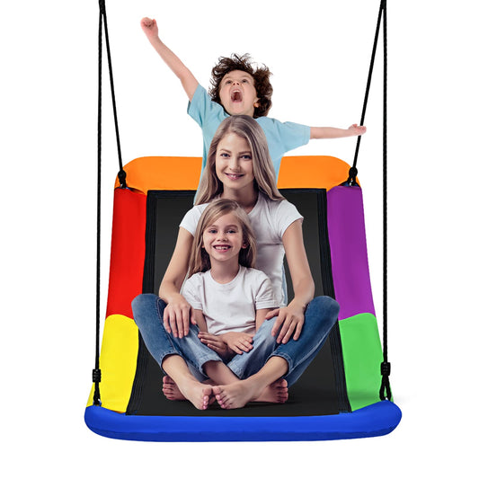 Giant Platform Skycurve Nest Swings with Adjustable Hanging Ropes