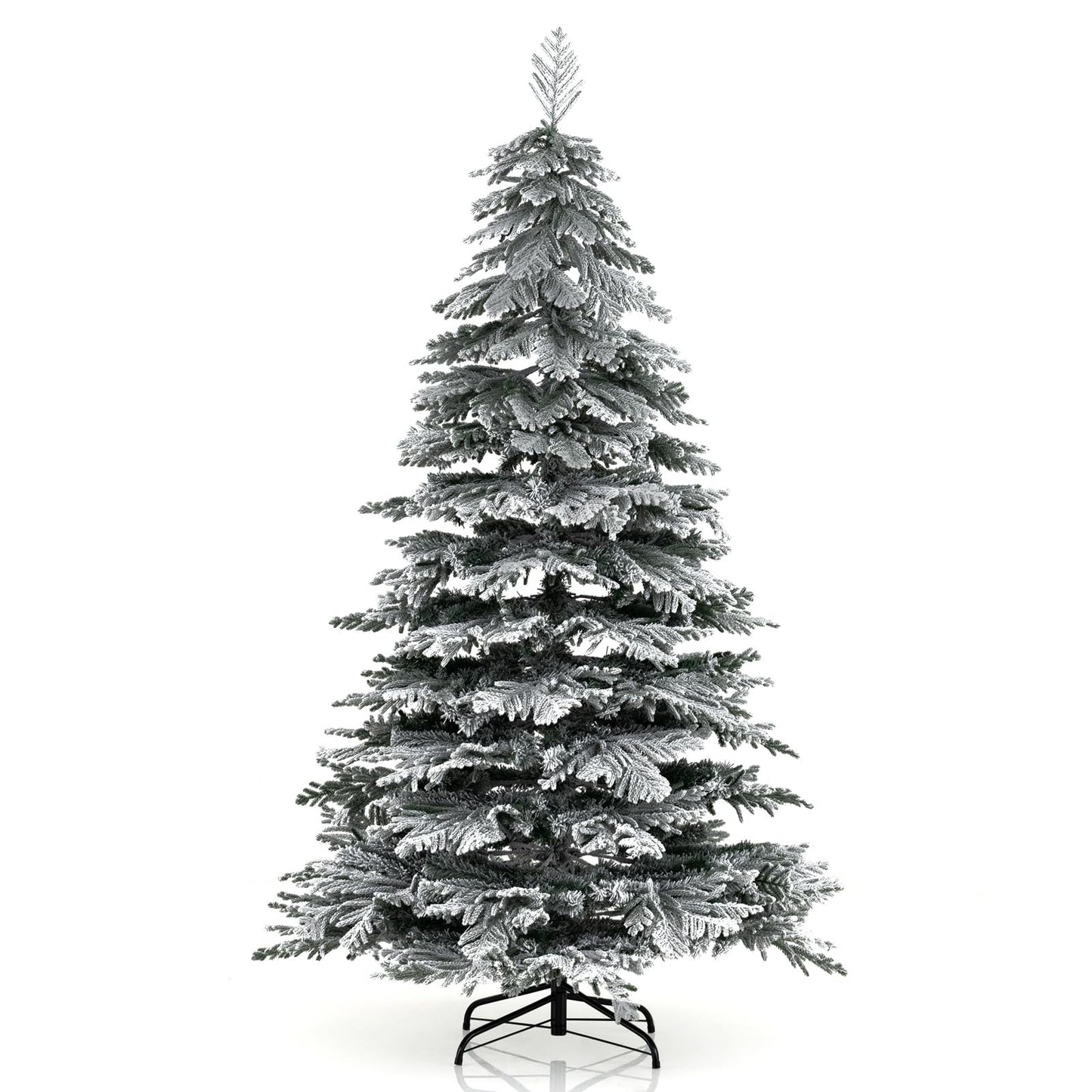 190CM Artificial Christmas Tree Hinged Holiday Tree with Lush Branch Tips