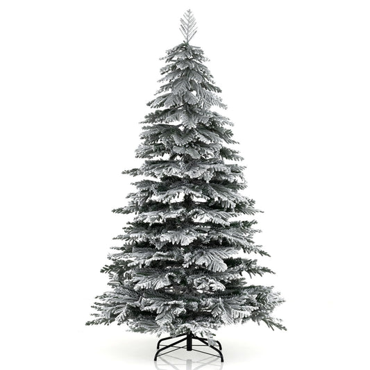 190CM Artificial Christmas Tree Hinged Holiday Tree with Lush Branch Tips
