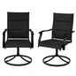 Swivel Garden Chairs Set of 2, Patio Dining Chairs with Backrest & Armrest
