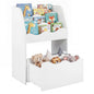 Toy Storage Organizer, 3-Tier Kids Bookcase with Rolling Drawer