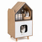 3 in 1 Cat Litter Box Enclosure, Wooden Hidden Washroom Toilet