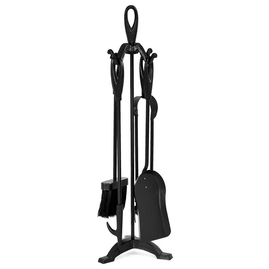 5 Piece High Quality Fire Companion Set Iron Fireplace Fireside Tools