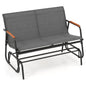 2-Person Outdoor Metal Frame Fabric Glider Bench