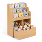 5-Tier Kids Bookshelf with Shelves & Rolling Drawer for Nursery Playroom