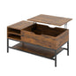 Lift Top Coffee Table with Hidden Compartment and Removable Shelf