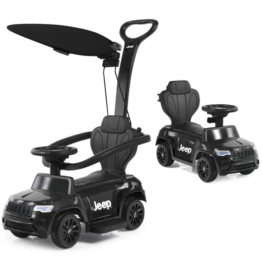 3 In 1 Kids Ride On Push Car with Adjustable Visor