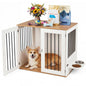 Dog Crate Furniture, Wooden Dogs Cage | 80cm Indoor Puppy Kennel Pet House Side Table