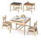 Kids Table and Chairs 4 in 1 Wooden Activity Desk Set (Robot Shape)