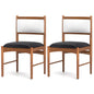 Wooden Dining Chair with Rubber Wood Frame Set of 2