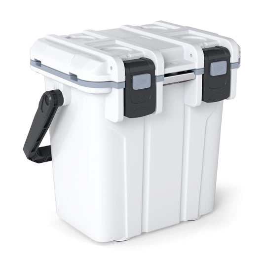 20L Insulated Cool Box, Portable Hard Cooler Ice Chest Box with Swing-up Handle & Bottle Opener