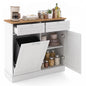 Hidden Tilt Out Trash Bin Cabinet with Shelves Wooden Storage Organizer for Kitchen