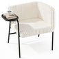 Armchair Accent Chair with Tray Table, Modern Corduroy Upholstered Single Sofa Lounge Armchair
